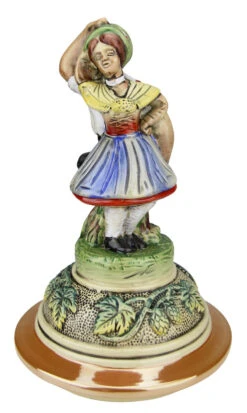 12 Liter Gold Multi-Color Beer Stein With Dancing Bavarian Couple Lid -German Wine Glass Shop 12 Liter Gold Mulit Color Beer Stein with Dancing Bavarian Couple Lid K300F Lid5 SM 74308.1523727094