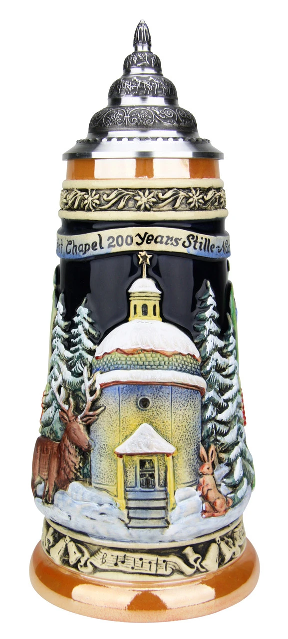 200th Anniversary Silent Night Chapel German Christmas Beer Stein | Musical -German Wine Glass Shop 200 Year Anniversary Silent Night Chapel Christmas German Beer Stein K047 FNT SM 14585.1542245584