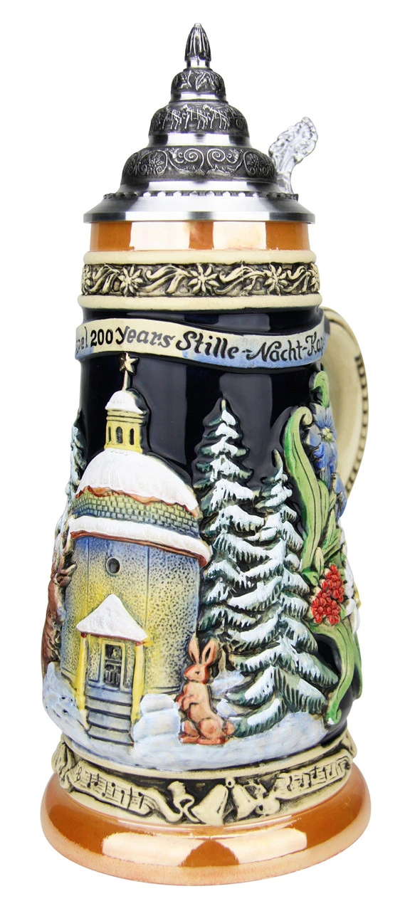 200th Anniversary Silent Night Chapel German Christmas Beer Stein | Musical -German Wine Glass Shop 200 Year Anniversary Silent Night Chapel Christmas German Beer Stein K047 RA SM 46686.1542245586