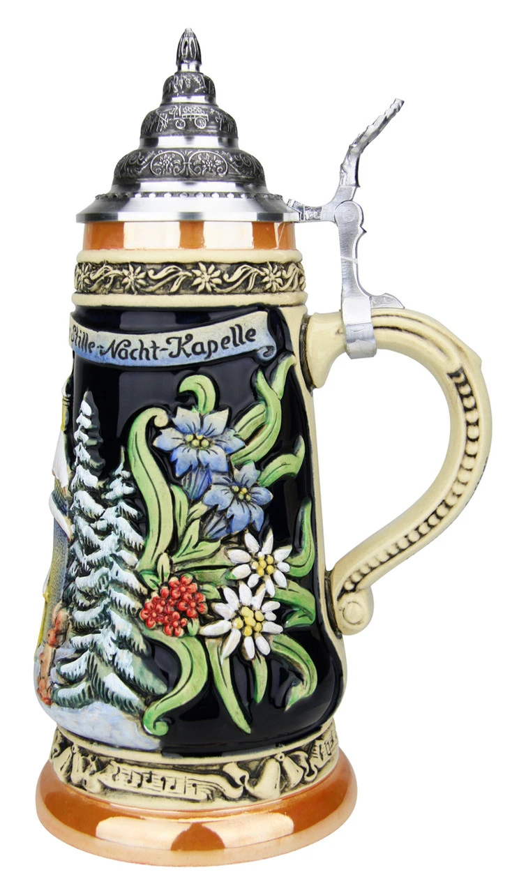 200th Anniversary Silent Night Chapel German Christmas Beer Stein | Musical -German Wine Glass Shop 200 Year Anniversary Silent Night Chapel Christmas German Beer Stein K047 RS SM 68869.1542245585