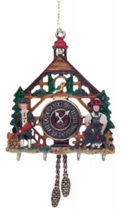 3D Bavarian Cuckoo Clock German Pewter Christmas Ornament