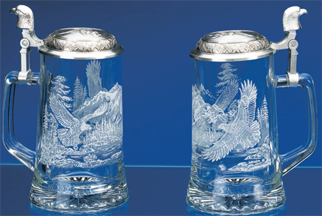 Bald Eagle Glass Beer Stein Bald Eagle Glass Beer Stein -German Wine Glass Shop 5913 mwide 73301.1643049562