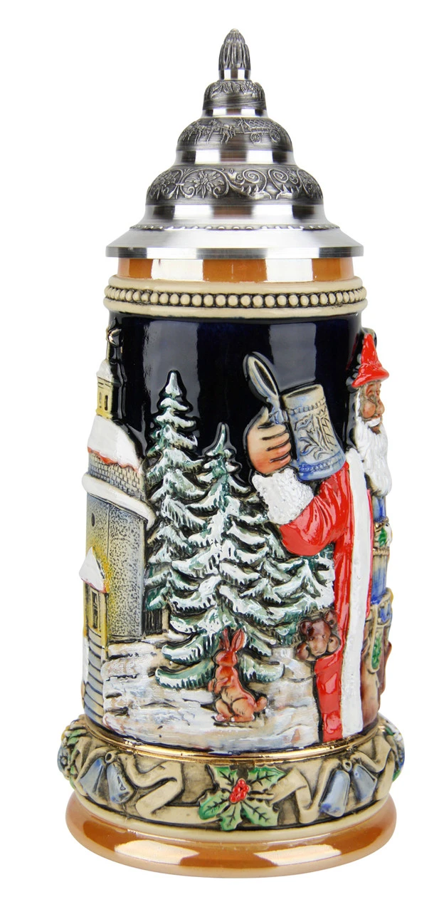 Alpine Santa And Silent Night Chapel Beer Stein -German Wine Glass Shop Alpine Santa and Silent Night Chapel Beer Stein K043 FNT SM 74513.1479239728