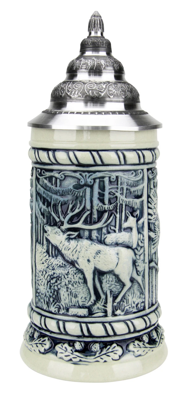 Alpine Wildlife Antique Style Beer Stein Alpine Wildlife Antique Style Beer Stein -German Wine Glass Shop Alpine Wildlife Antique Style Beer Stein K320 2SG FNT SM 50603.1548786529