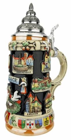 Alsace Souvenir Beer Stein -German Wine Glass Shop Alsace Souvenir Beer Stein K309AL RA SM 95576.1649887120