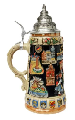 Amsterdam Holland Panorama Beer Stein -German Wine Glass Shop Amsterdam Holland Panorama Beer Stein K309H LS SM 22493.1416684323