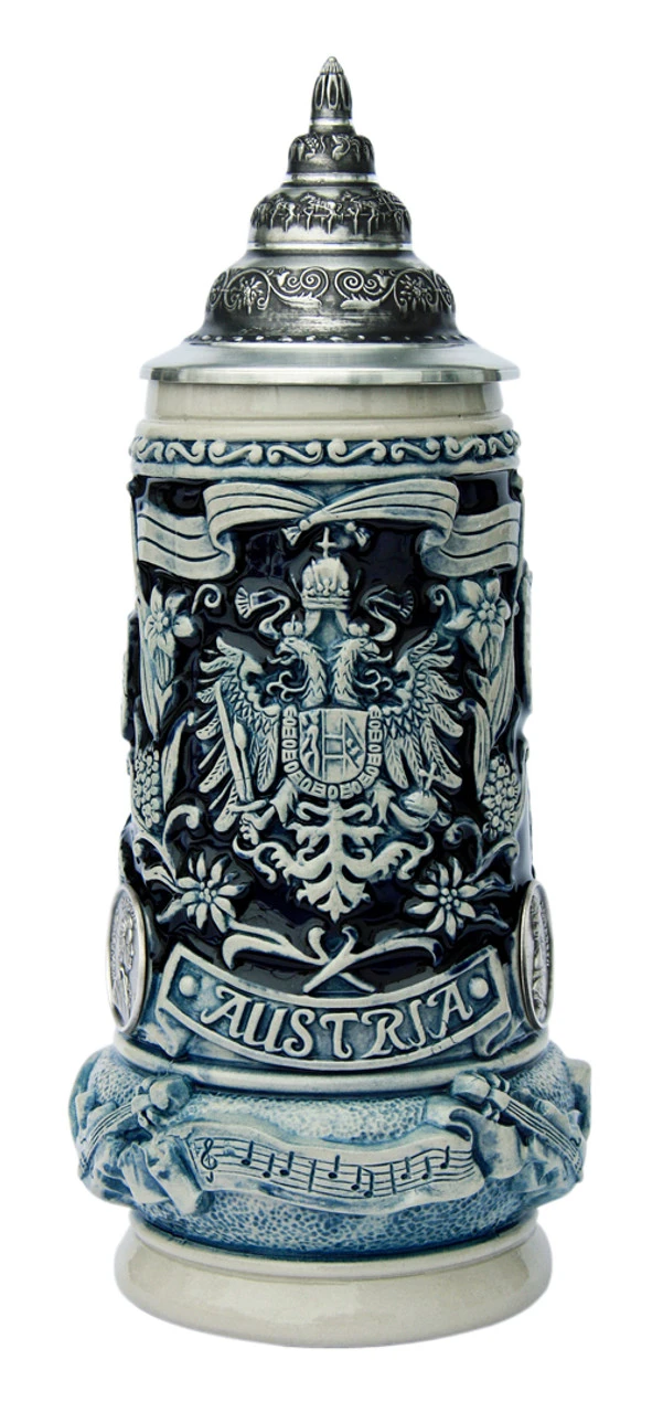 Austria Panorama Beer Stein Cobalt Austria Panorama Beer Stein Cobalt -German Wine Glass Shop Austria Celebration Beer Stein Cobalt K393SGA FNT SM 63353.1401225998