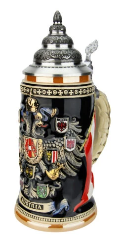 Austria Eagle Coat Of Arms Beer Stein -German Wine Glass Shop Austria Eagle Coat of Arms Beer Stein K1014 RA SM 45346.1591218342