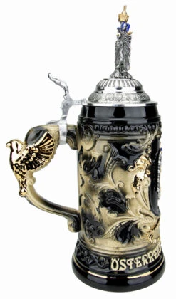 Austria Eagle Handle Beer Stein With Eagle Lid -German Wine Glass Shop Austria Eagle Handle Beer Stein with Eagle Lid LS SM 22799.1548878143