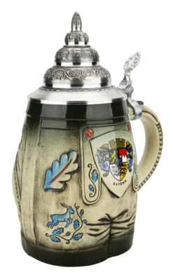 Bavarian Lederhosen 3D Beer Stein -German Wine Glass Shop Bavarian Lederhosen 3D Beer Stein K280 LA SM 26410.1618434568
