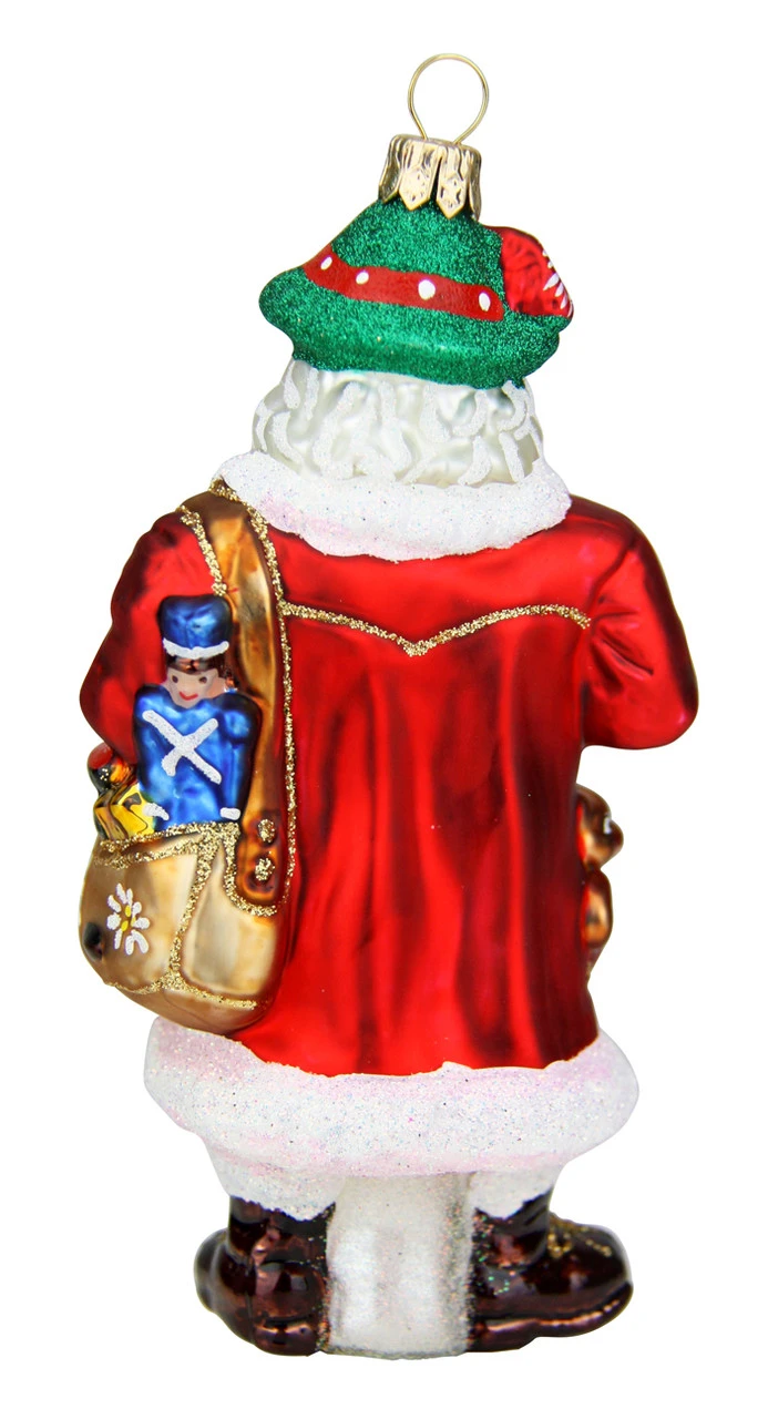 Bavarian Santa With Beer Stein Glass Christmas Ornament -German Wine Glass Shop Bavarian Santa with Beer Stein Glass Christmas Ornament PP0867 Back SM 79138.1541707199