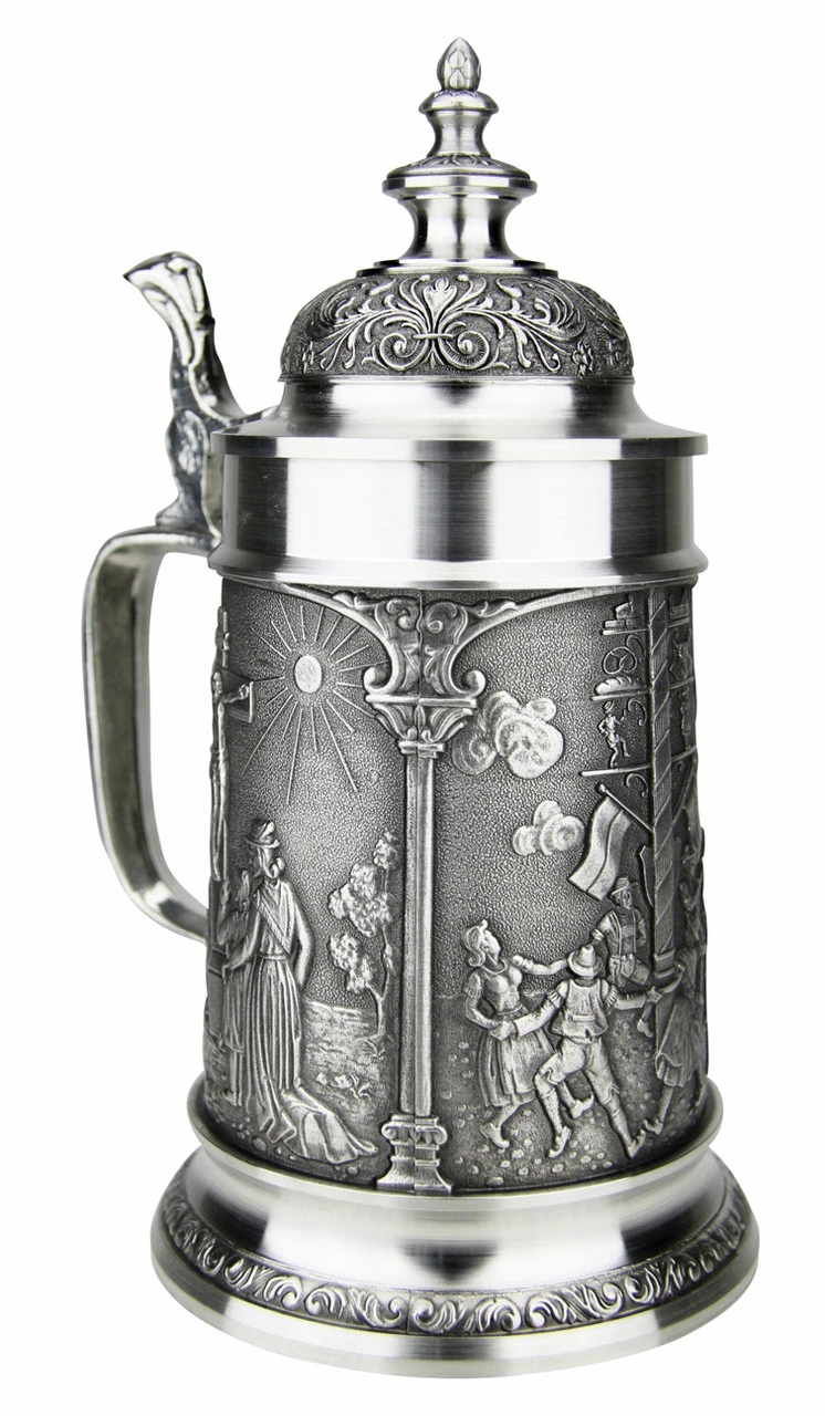 Bavarian Village Maypole Pewter Beer Stein Bavarian Village Maypole Pewter Beer Stein -German Wine Glass Shop Bavarian Village Maypole Pewter Beer Stein DN8545SDZ LA SM 19649.1541621537