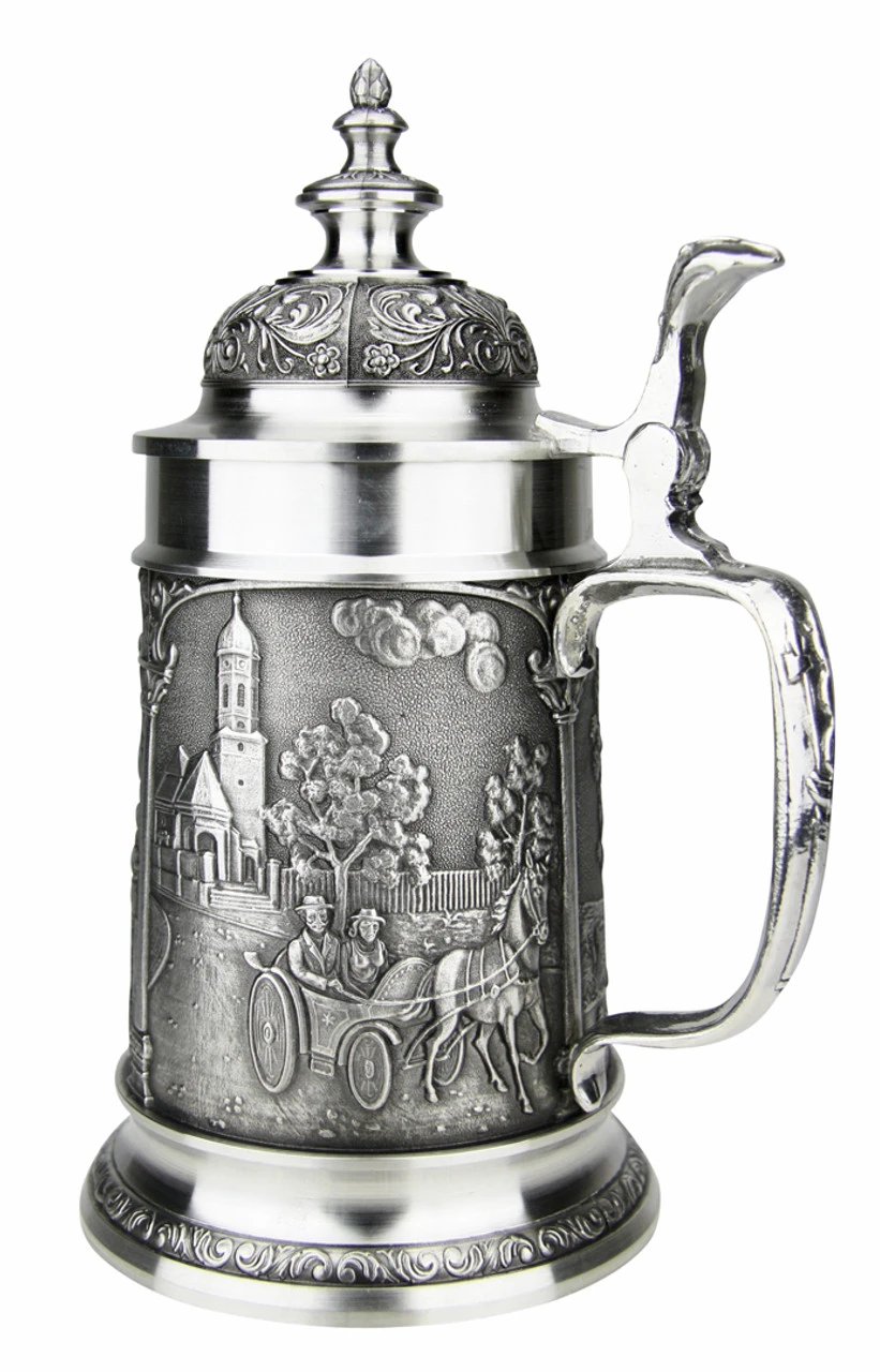 Bavarian Village Maypole Pewter Beer Stein Bavarian Village Maypole Pewter Beer Stein -German Wine Glass Shop Bavarian Village Maypole Pewter Beer Stein DN8545SDZ RS SM 64008.1541621537