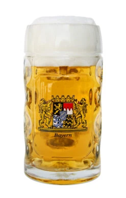 German Wine Glass Shop -German Wine Glass Shop Bayern Crest Dimpled Oktoberfest Glass Beer Mug 0.5 Liter GS2105B FNT SM 87930.1539278980