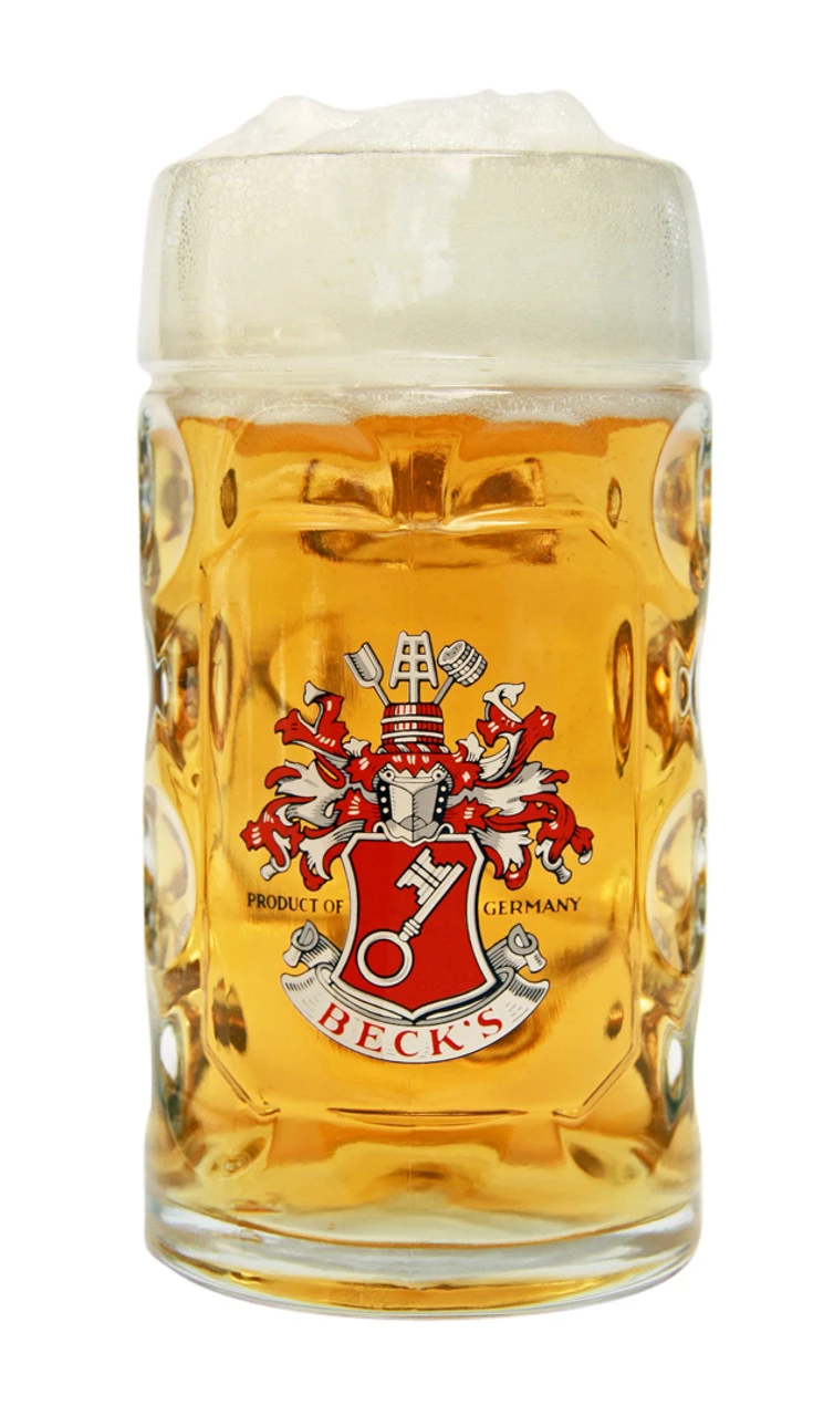 Becks Dimpled Oktoberfest Glass Beer Mug 0.5 Liter -German Wine Glass Shop Becks Dimpled Oktoberfest Glass Beer Mug 0.5 Liter BK046BEK FNT SM 25895.1510243942