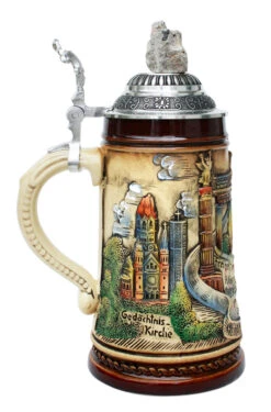 Berlin Wall Checkpoint Charlie Beer Stein -German Wine Glass Shop Berlin Wall Beer Stein KT3000BM LS Sm 33818.1401299750