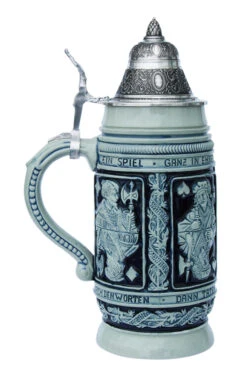 Card Player Beer Stein Cobalt -German Wine Glass Shop Card Players Beer Stein Cobalt KT1329EZ LS SM 07129.1401390487