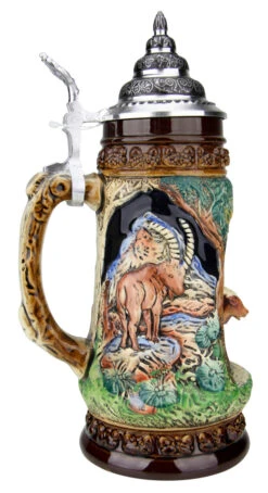 Chamois Wildlife Grotto Beer Stein -German Wine Glass Shop Chamois Wildlife Grotto Beer Stein K335BCH LS SM 93915.1547179903