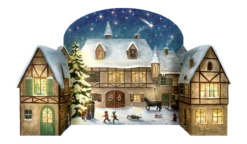 Christmas Eve Village German Advent Calendar 3-D