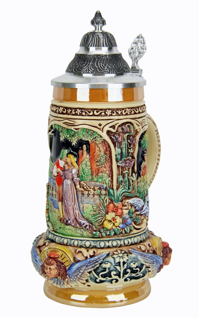 Classic Lovers Wedding Beer Stein Full Color -German Wine Glass Shop Classic Lovers Wedding Beer Stein Full Color KT103BZ Angle SM 25679.1553541926
