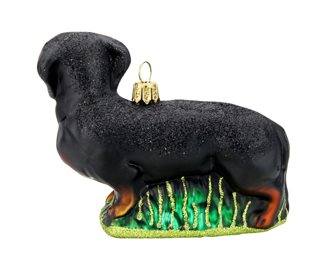 Dachshund Dog Glass Christmas Ornament Dachshund Dog Glass Christmas Ornament -German Wine Glass Shop Dachshund Dog Glass Christmas Ornament GSA1462BK Side 1 SM 53032.1612824753