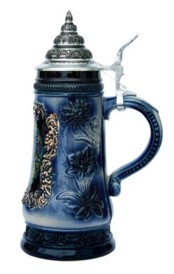 Deutschland Alpine Flowers Beer Stein 2 Deutschland Alpine Flowers Beer Stein -German Wine Glass Shop Deutschland Alpine Flowers Beer Stein K709BL RS SM 10709.1401395494