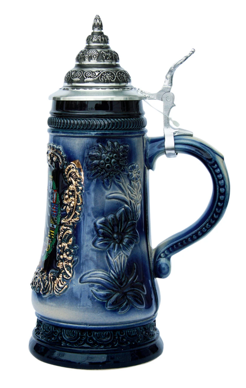 Deutschland Alpine Flowers Beer Stein Deutschland Alpine Flowers Beer Stein -German Wine Glass Shop Deutschland Alpine Flowers Beer Stein K709BL RS SM 10709.1401395494