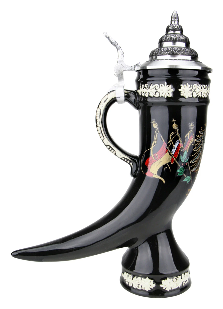 Deutschland Drinking Horn Beer Stein Deutschland Drinking Horn Beer Stein -German Wine Glass Shop Deutschland Drinking Horn Beer Stein K2991SD LS SM 93420.1541096890