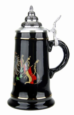 Deutschland Eagle Crest And Flags Black Glaze Beer Stein -German Wine Glass Shop Deutschland Eagle Crest and Flags Black Glaze Beer Stein K411SD RS SM 56132.1503869990