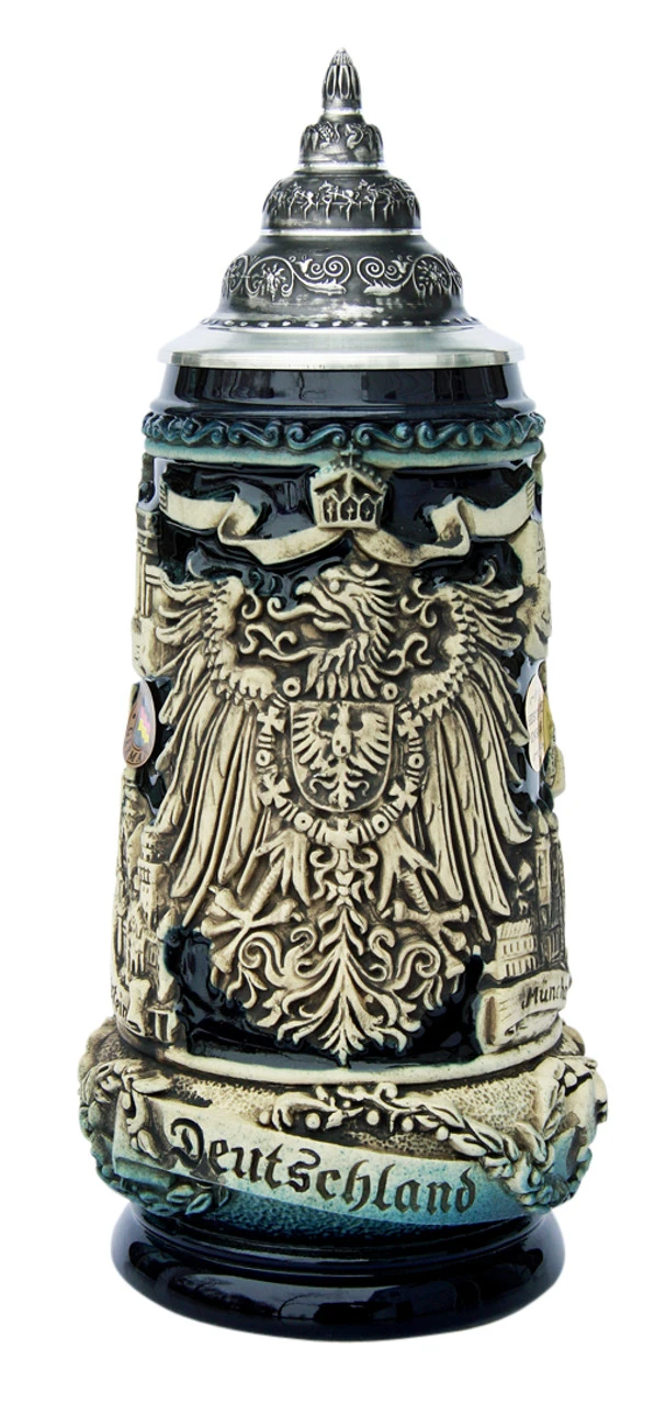 Deutschland Eagle Panorama Beer Stein Cobalt Deutschland Eagle Panorama Beer Stein Cobalt -German Wine Glass Shop Deutschland Eagle Panorama Beer Stein Cobalt K393SGE FNT SM 44288.1401395711