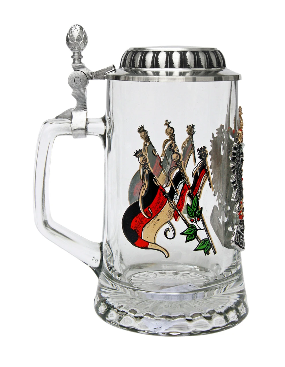 Deutschland Pewter Eagle Glass Beer Stein Deutschland Pewter Eagle Glass Beer Stein -German Wine Glass Shop Deutschland Flags Pewter Eagle Glass Beer Stein K200010 LS SM 41993.1515622907