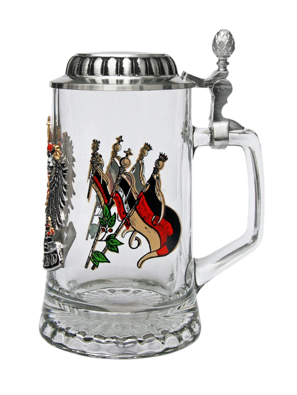 Deutschland Pewter Eagle Glass Beer Stein Deutschland Pewter Eagle Glass Beer Stein -German Wine Glass Shop Deutschland Flags Pewter Eagle Glass Beer Stein K200010 RS SM 02788.1515622874