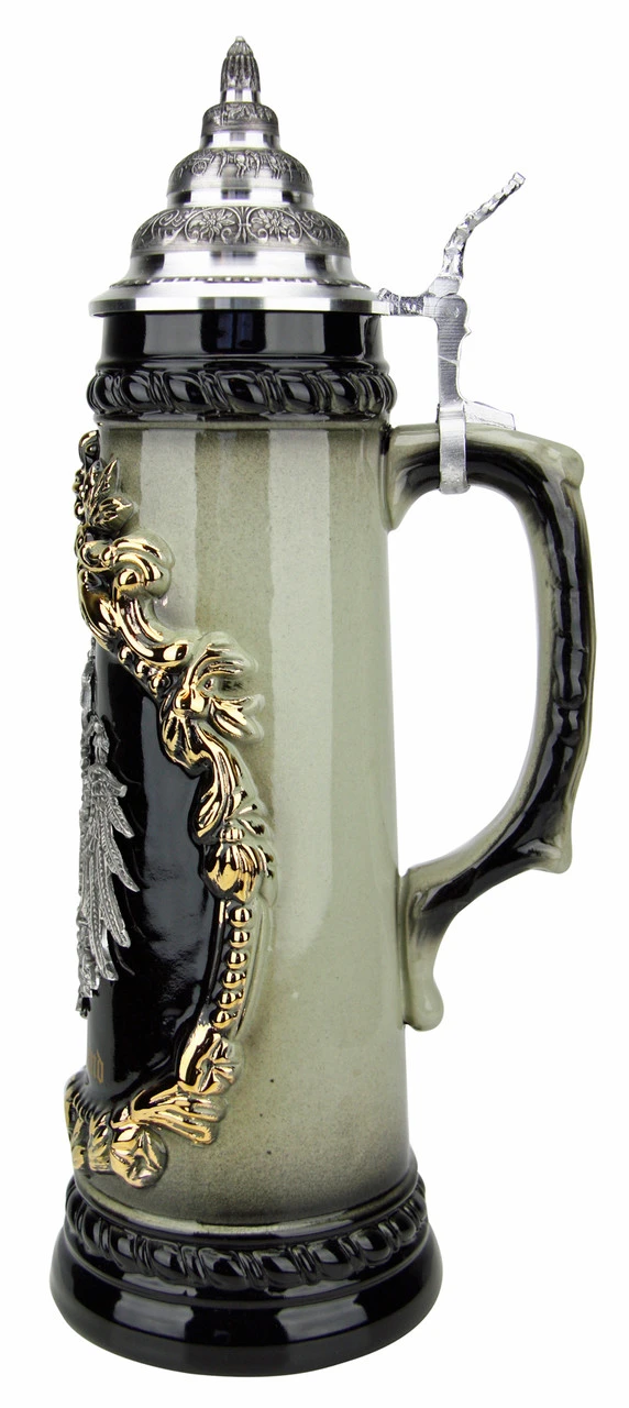 Deutschland German Eagle Beer Stein With Pewter Eagle | 1 Liter -German Wine Glass Shop Deutschland German Eagle Beer Stein 1 Liter K703SZ RS SM 80985.1489961667