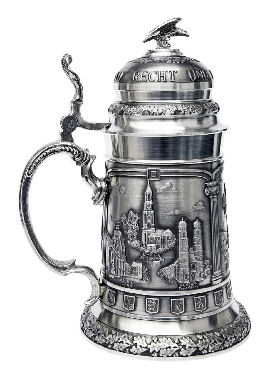 Deutschland German Landmarks Pewter Beer Stein Deutschland German Landmarks Pewter Beer Stein -German Wine Glass Shop Deutschland German Landmarks Pewter Beer Stein AS10350 LS SM 55189.1398608990