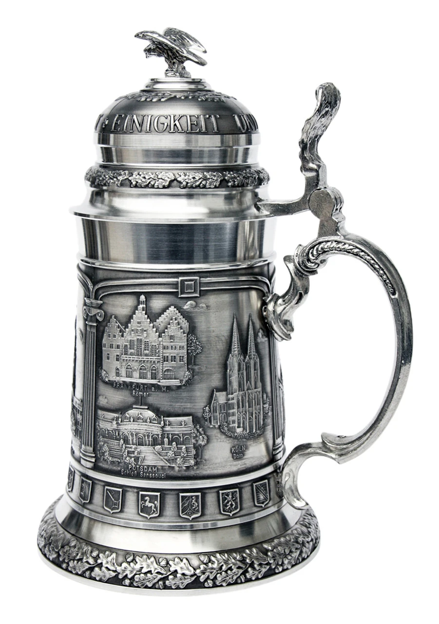 Deutschland German Landmarks Pewter Beer Stein Deutschland German Landmarks Pewter Beer Stein -German Wine Glass Shop Deutschland German Landmarks Pewter Beer Stein AS10350 RS SM 57832.1398608985