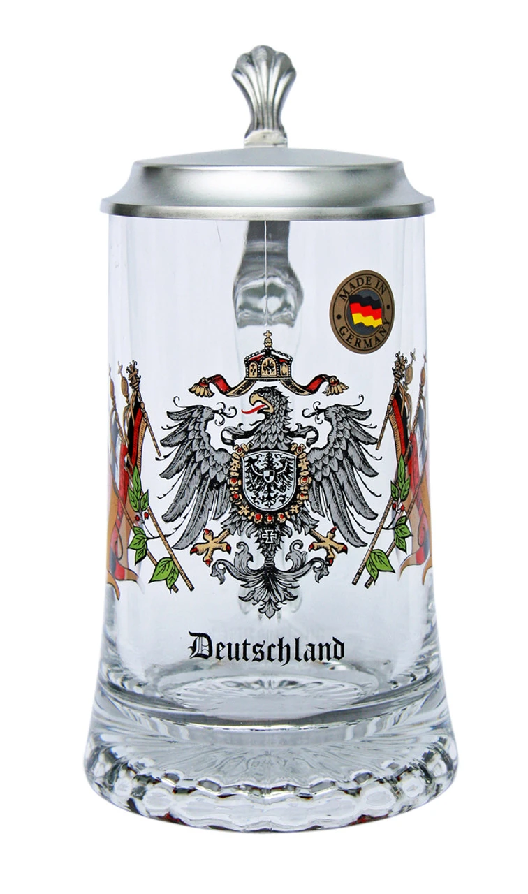 Deutschland Crest Glass Beer Stein Deutschland Crest Glass Beer Stein -German Wine Glass Shop Deutschland Starbottom Glass Beer Stein STD1 FNT SM 83677.1489163932