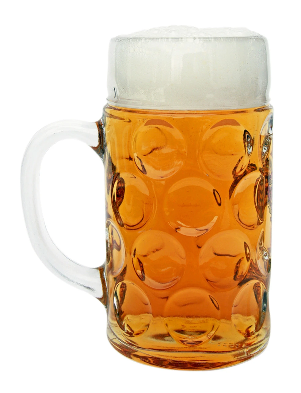 Saarland Dimpled Oktoberfest Glass Beer Mug 1 Liter -German Wine Glass Shop Dimpled Oktoberfest Glass Beer Mug 1 Liter BK047 wB Side SM 16453.1515710400