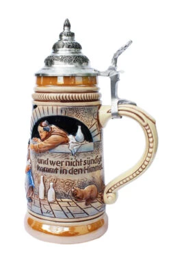 Drink Beer And Go To Heaven Beer Stein -German Wine Glass Shop Drink Beer and Go To Heaven Beer Stein K373 RS SM 12242.1401396153