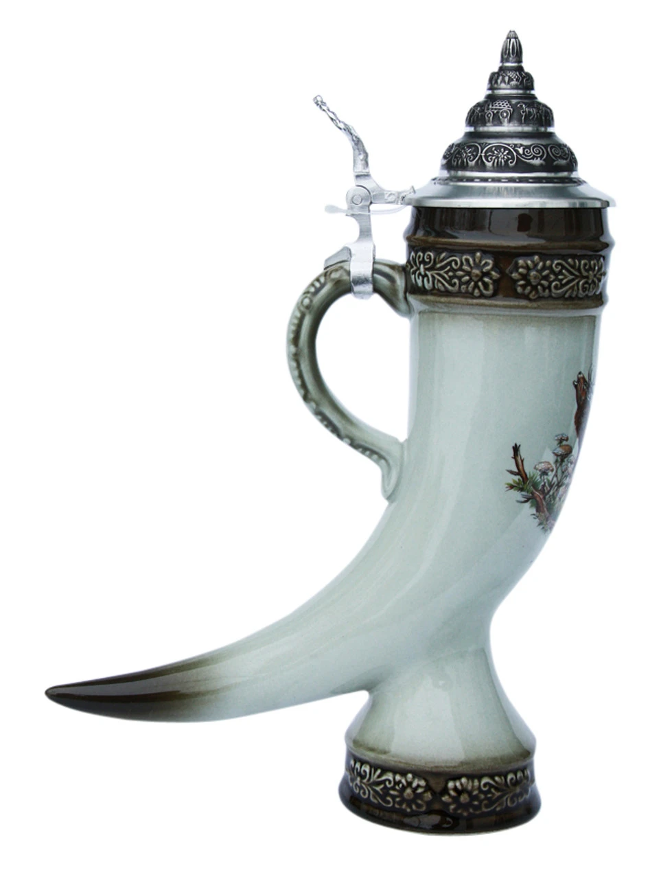 Elk Drinking Horn Beer Stein Elk Drinking Horn Beer Stein -German Wine Glass Shop Elk Hunting Drinking Horn Beer Stein K2901O Side SM 26116.1401396240