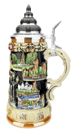England Panorama Beer Stein 3 England Panorama Beer Stein -German Wine Glass Shop England Panorama Beer Stein K309EN RS SM 80532.1586805295