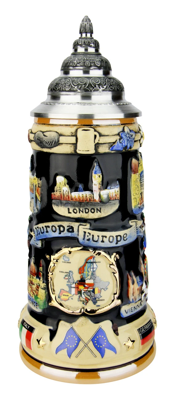 Europe Souvenir Beer Stein Europe Souvenir Beer Stein -German Wine Glass Shop Europe Souvenir Beer Stein K309E FNT SM 32411.1593661628