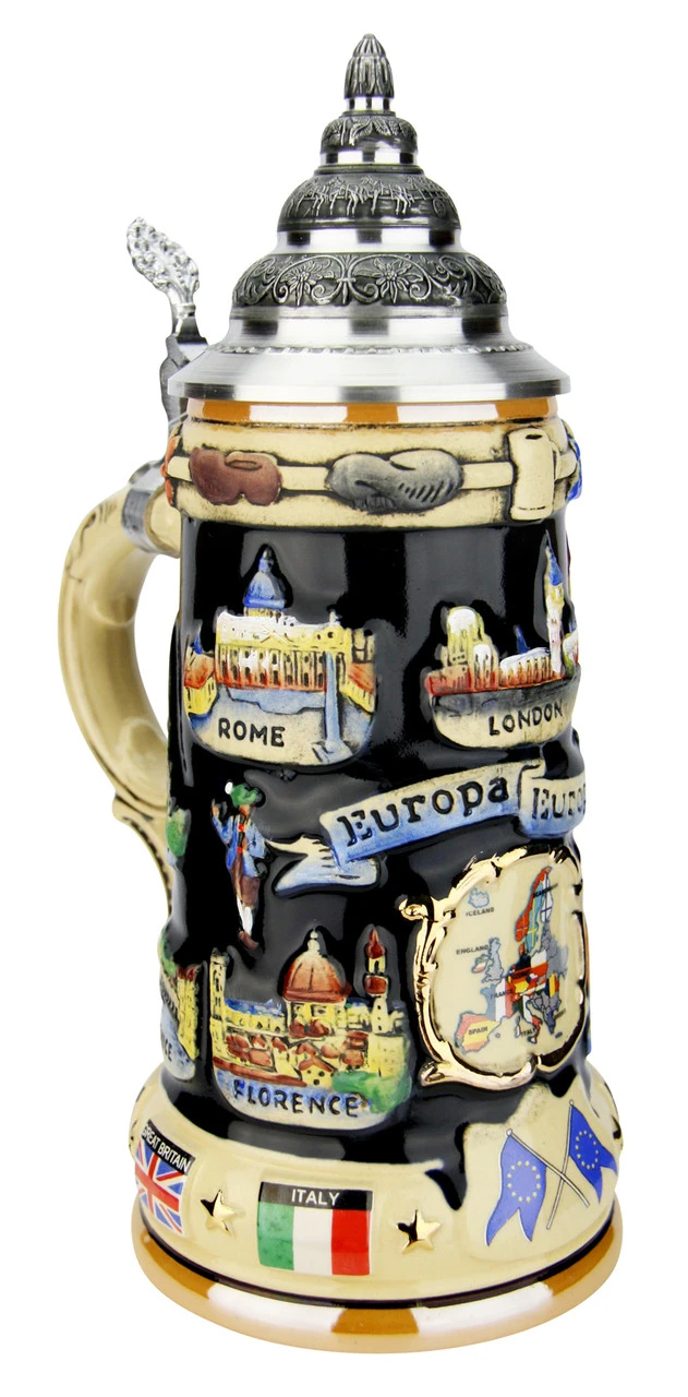 Europe Souvenir Beer Stein Europe Souvenir Beer Stein -German Wine Glass Shop Europe Souvenir Beer Stein K309E LA SM 26197.1593661628