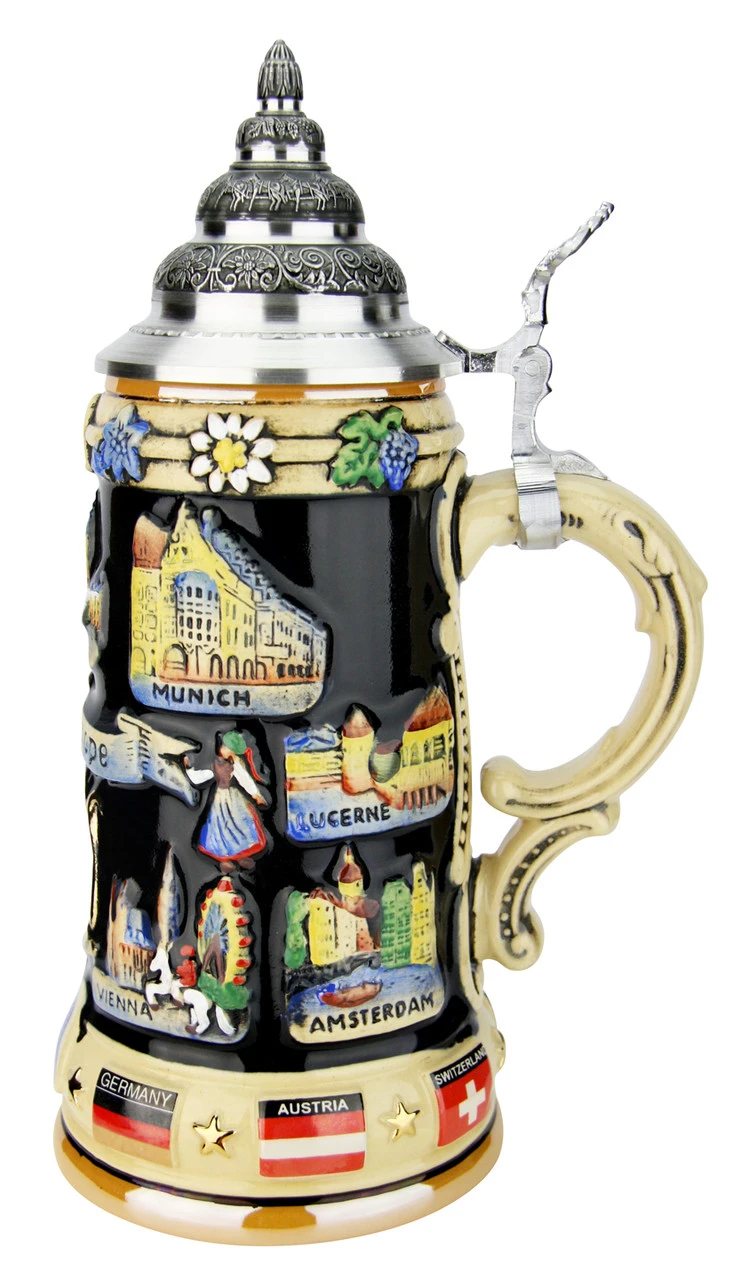 Europe Souvenir Beer Stein Europe Souvenir Beer Stein -German Wine Glass Shop Europe Souvenir Beer Stein K309E RS SM 37359.1593661628