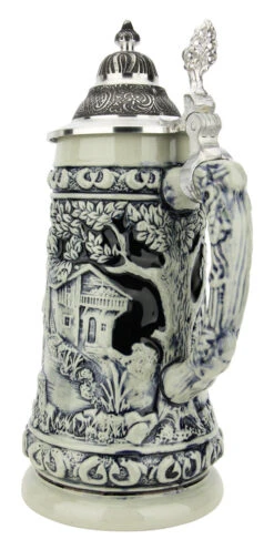 Fishing Beer Stein Cobalt -German Wine Glass Shop Fishing Beer Stein Cobalt Stone Gray KT1730EZ Back SM 68165.1697731990
