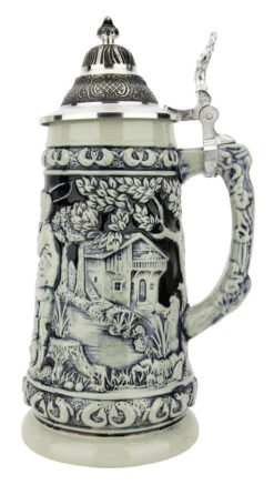 Fishing Beer Stein Cobalt -German Wine Glass Shop Fishing Beer Stein Cobalt Stone Gray KT1730EZ RS SM 69268.1697731990