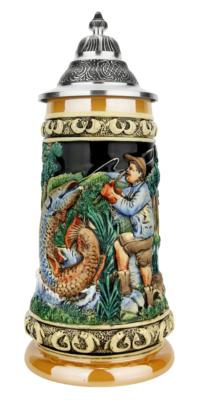 Fishing Beer Stein Fishing Beer Stein -German Wine Glass Shop Fishing Beer Stein KT1730BZ FNT SM 19045.1685047890