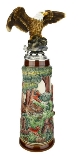 Fox Handle Hunter Beer Stein 2 Liter | Eagle Lid -German Wine Glass Shop Fox Handle Hunter Beer Stein 2 Liter Flying Eagle Lid K949BE FNT SM 76736.1586720441