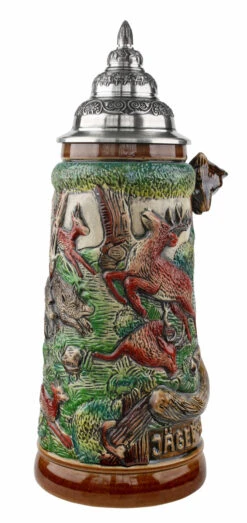 Fox Handle Hunter Beer Stein -German Wine Glass Shop Fox Handle Hunter Stein 1 Liter K949B FNT SM 46435.1460494882