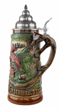 Fox Handle Hunter Beer Stein -German Wine Glass Shop Fox Handle Hunter Stein 1 Liter K949B RS SM 55114.1460494953