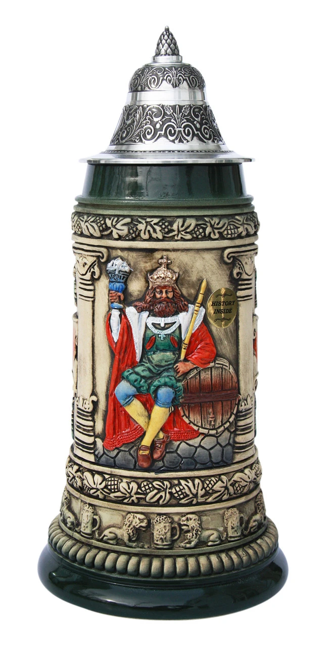 Gambrinus The Beer King Stein Hand Painted -German Wine Glass Shop Gambrinus The Beer King Stein Hand Painted KT1375RUZ FNT SM 48364.1401397053